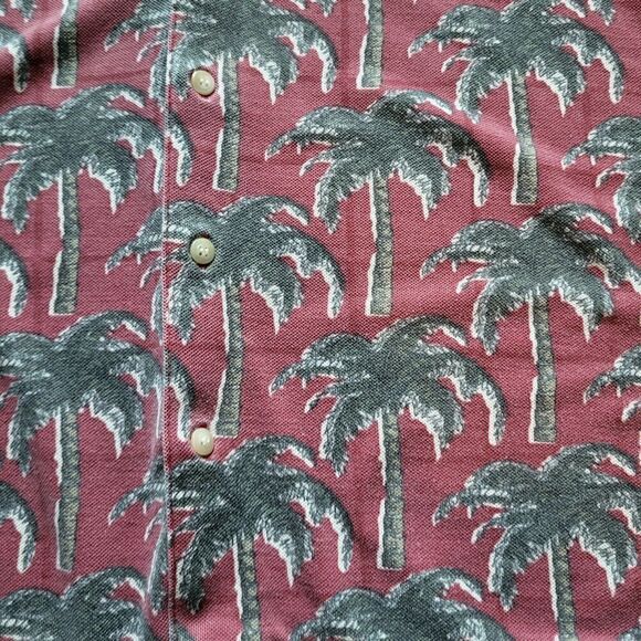 Bugle Boy Orignal Short Sleeved Palm Trees Red Hawaiian Button Up Shirt Mens XXL - Picture 2 of 6